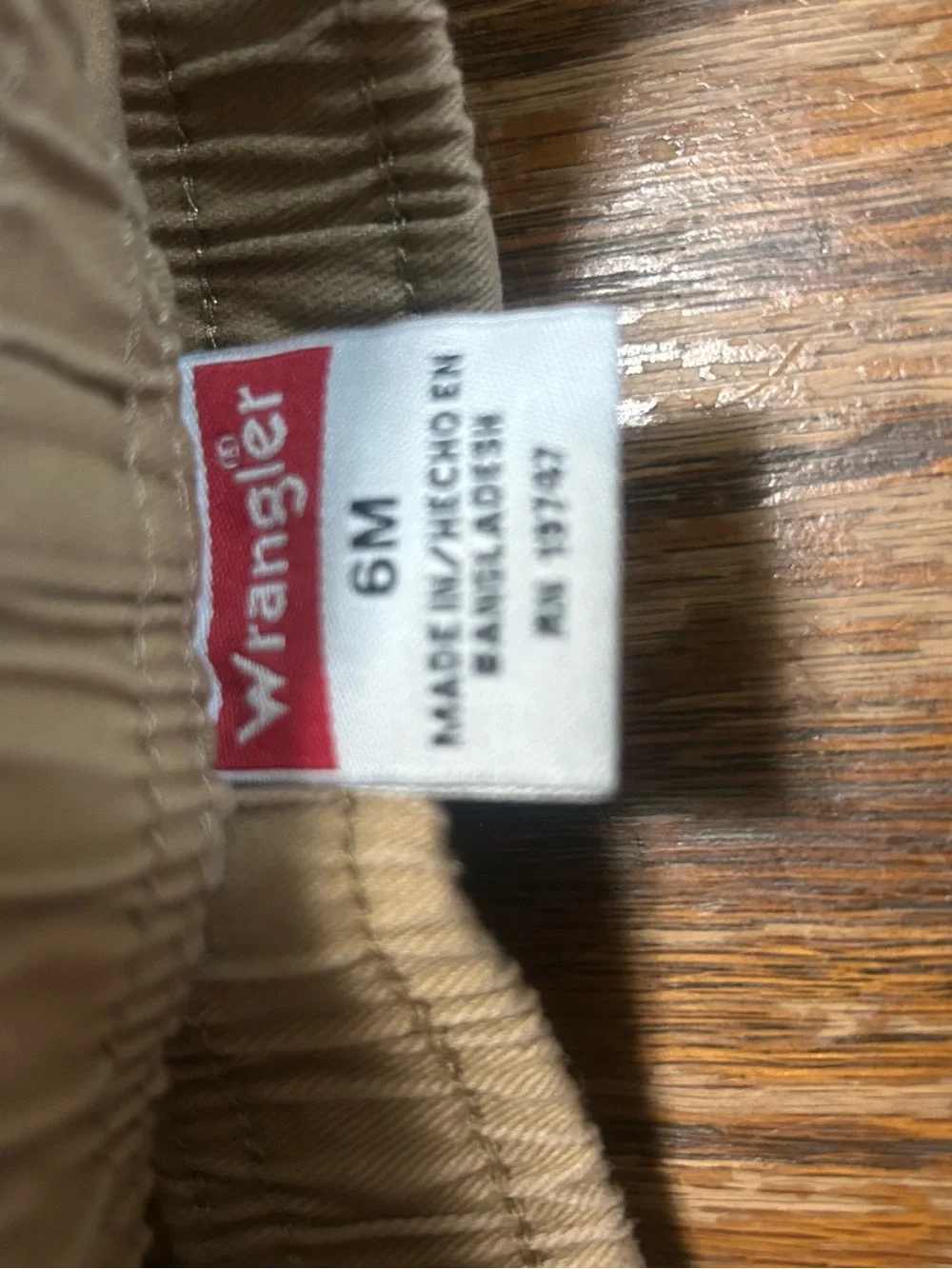Wrangler Baby Boys Khaki Jogger Pants Size 6M Elastic Waist Tan Pull-On